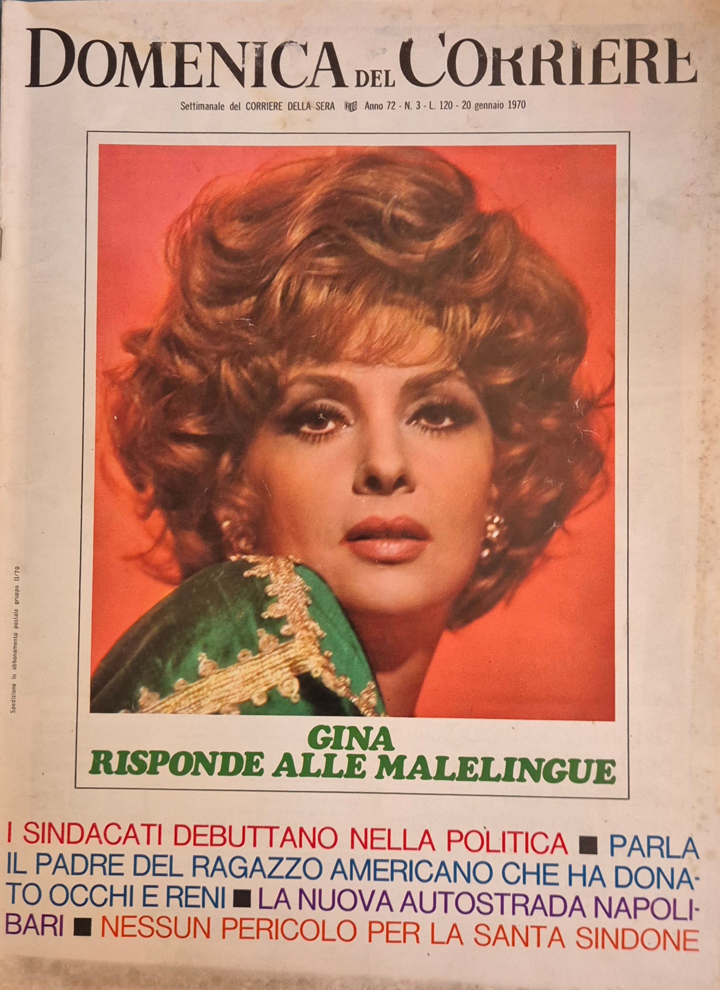 DOMENICA DEL CORRIERE 20 GENNAIO 1970 - GINA RISPONDE ALLE MALELINGUE