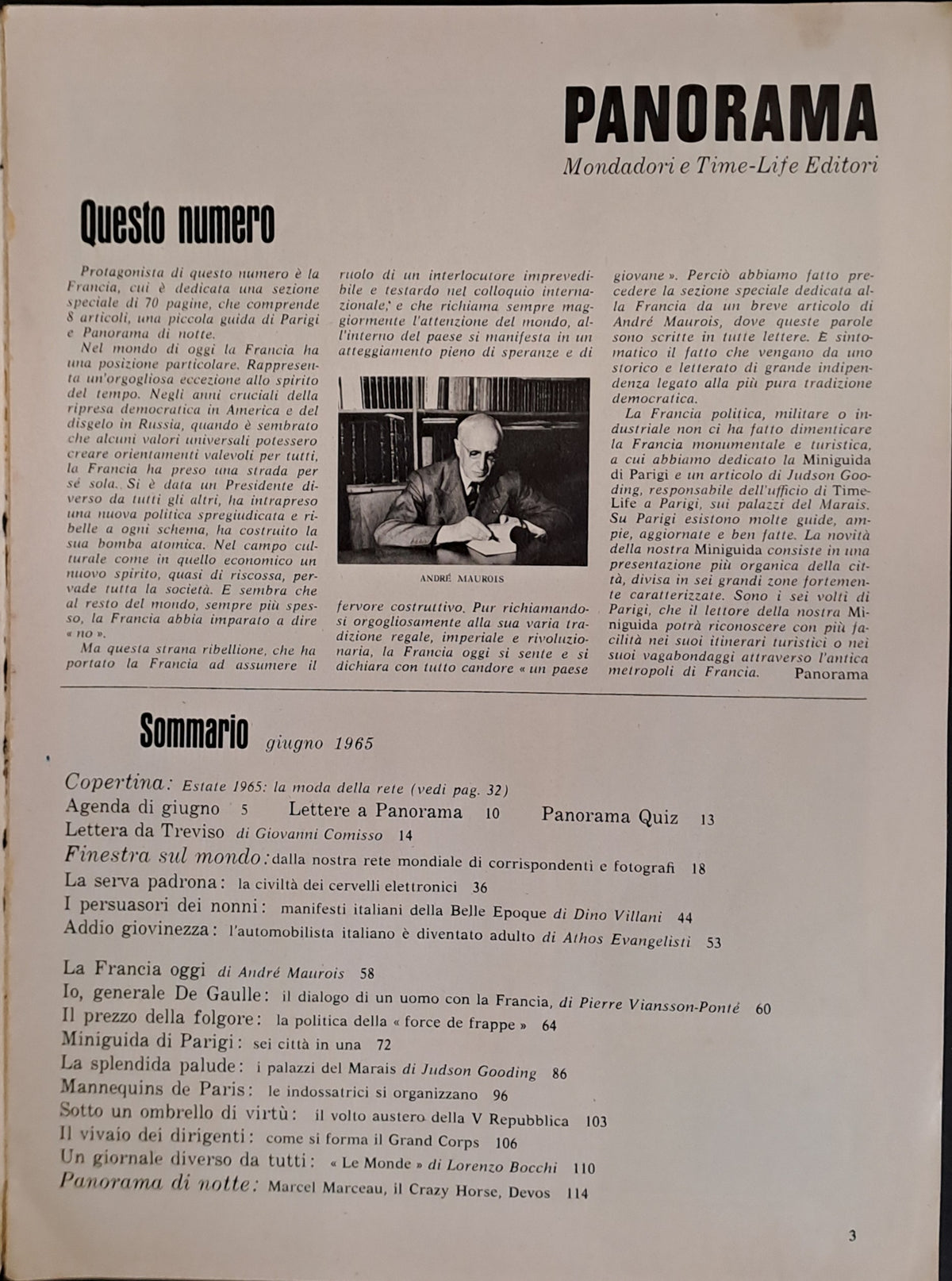 PANORAMA N. 33 - GIUGNO 1965 - SPECIALE LA FRANCIA