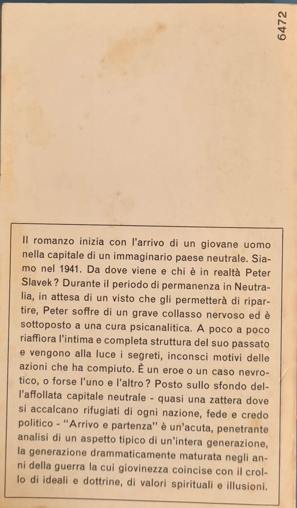 ARRIVO E PARTENZA - ARTHUR KOESTLER - MONDADORI 1966  - OUTLET DEL LIBRO