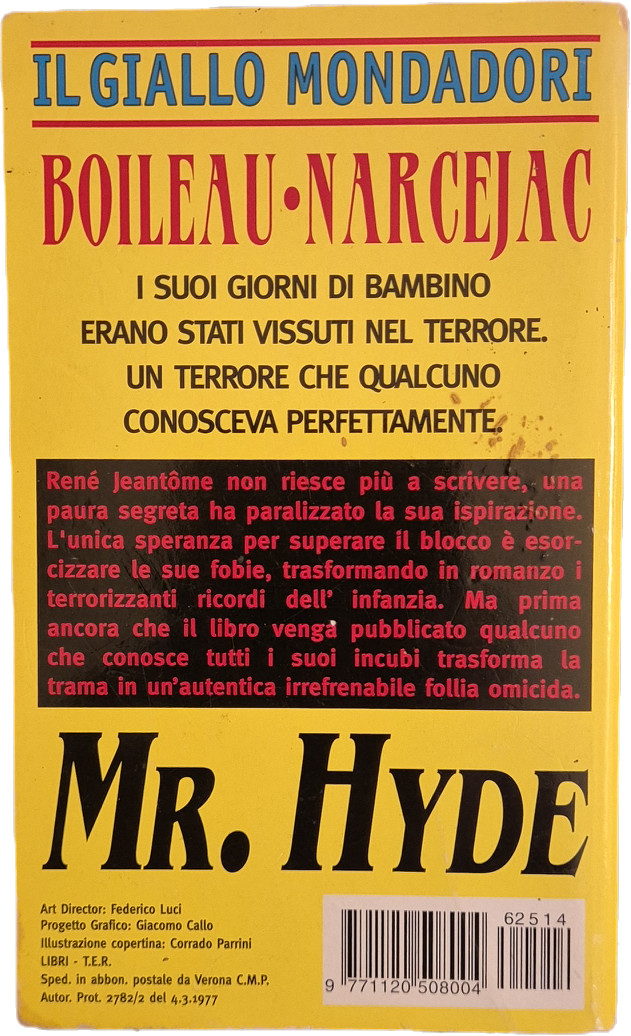 MR. HYDE - BOILEAU-NARCEJAC - GIALLO MONDADORI N. 2514