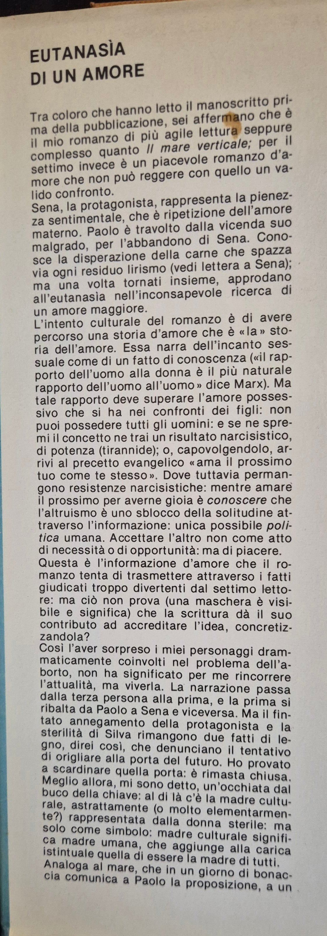 EUTANASIA DI UN AMORE - GIORGIO SAVIANE