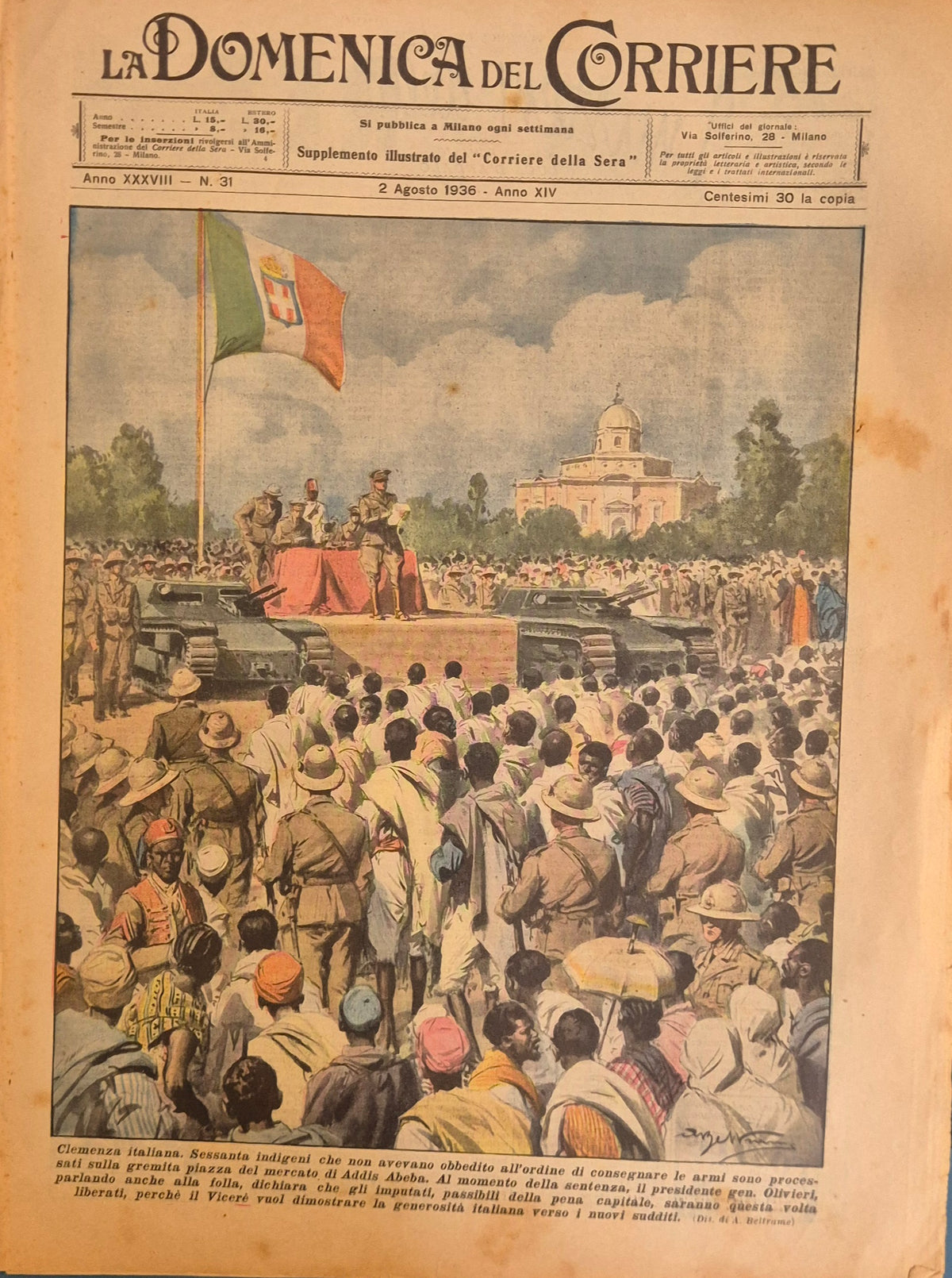 LA DOMENICA DEL CORRIERE N. 31 - 2 AGOSTO 1936
