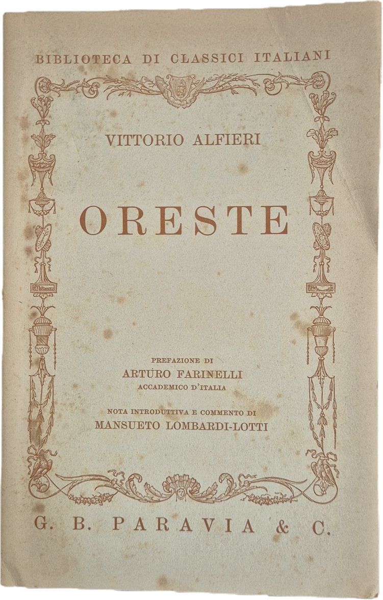 ORESTE - VITTORIO ALFIERI