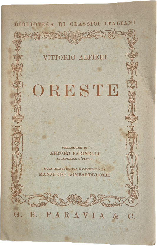 ORESTE - VITTORIO ALFIERI