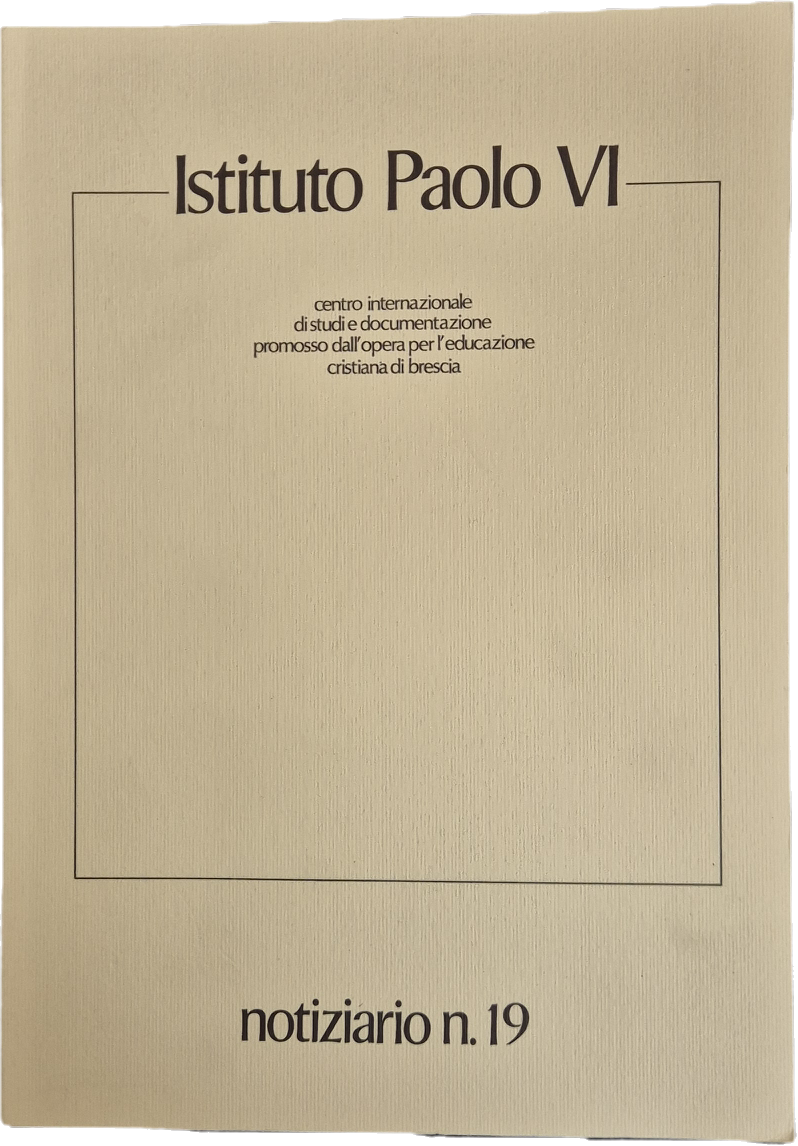 ISTITUTO PAOLO VI - NOTIZIARIO N. 19