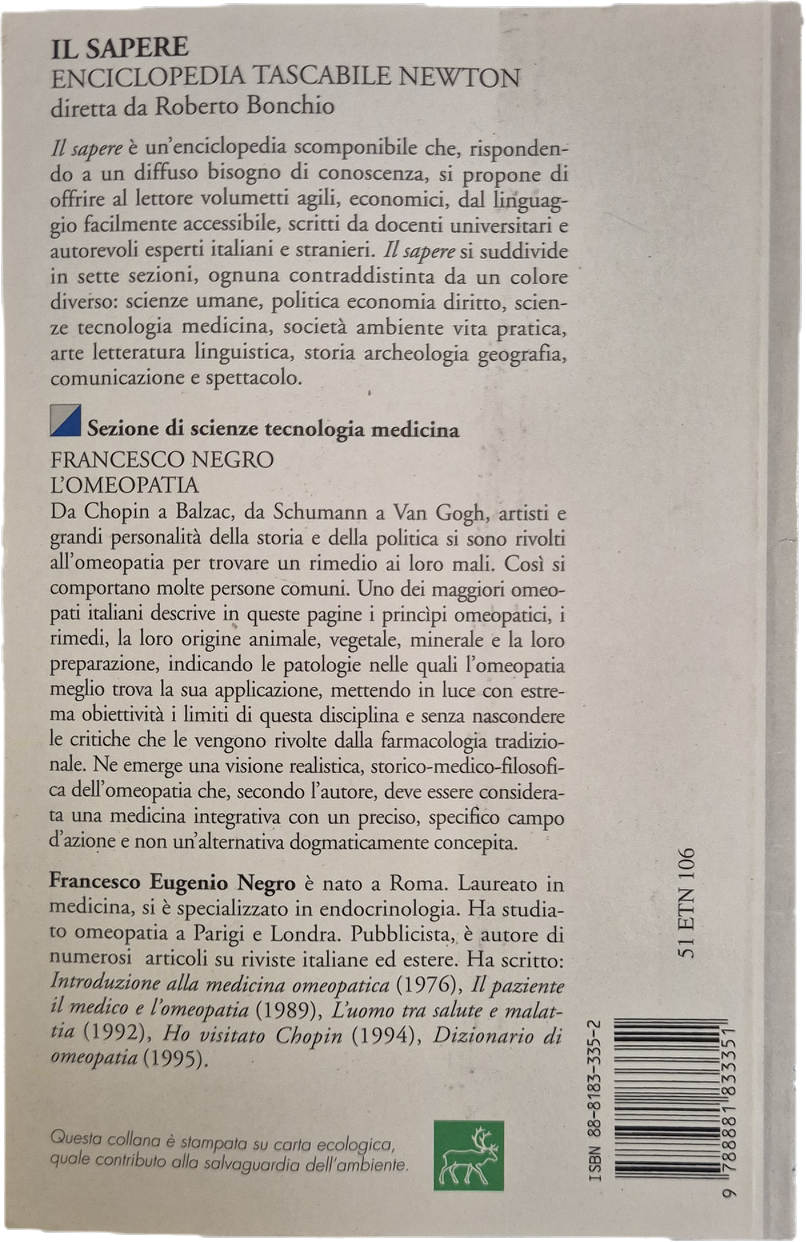 L'OMEOPATIA - FRANCESCO NEGRO - NEWTON 1996 - OUTLET DEL LIBRI