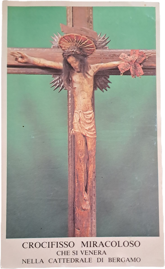 CROCIFISSO MIRACOLOSO - CATTEDRALE BERGAMO - HOLY-CARD