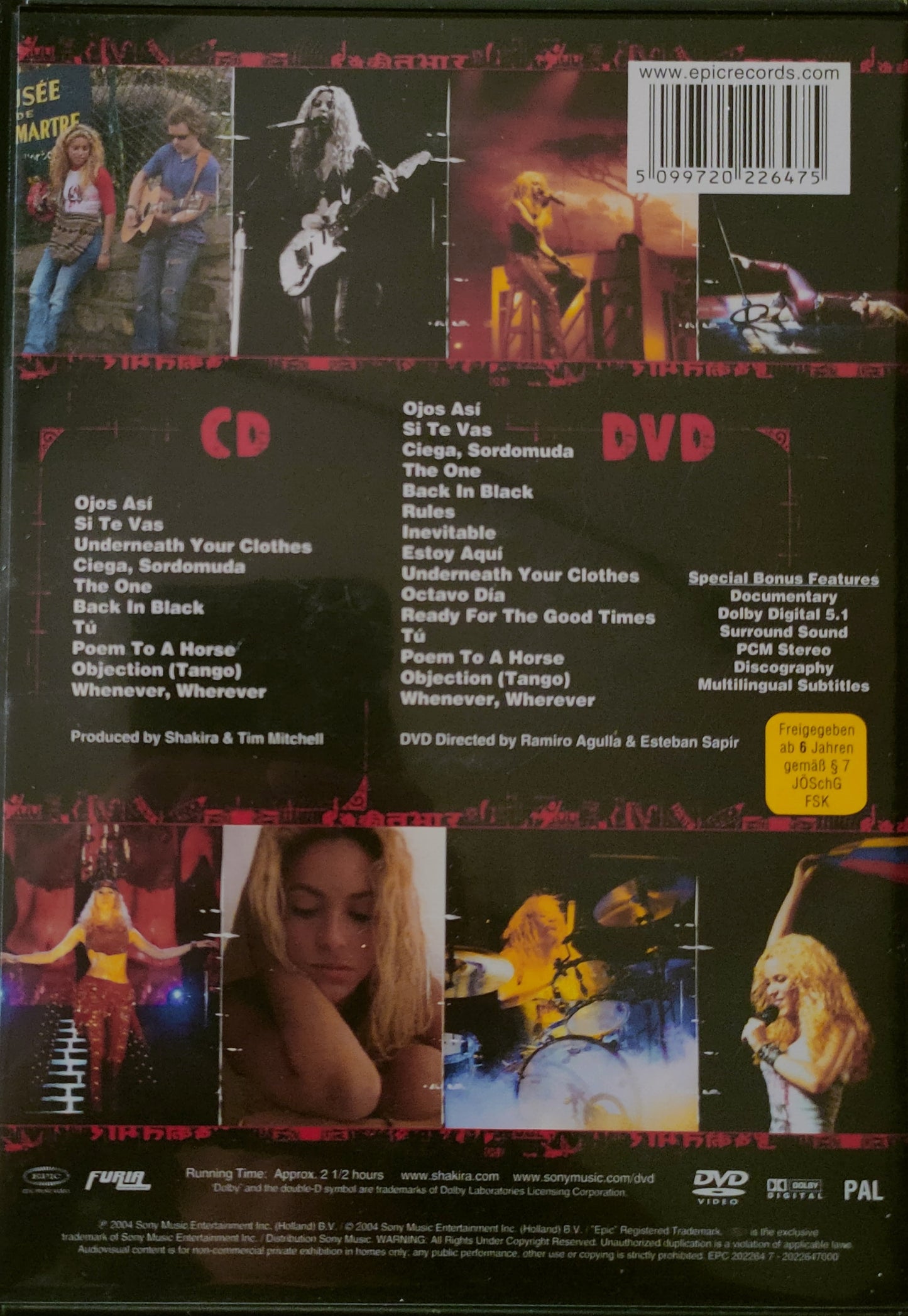SHAKIRA LIVE & OFF THE RECORD - DVD