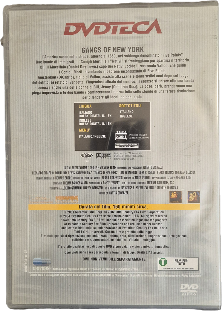 GANG OF NEW YORK - DVD