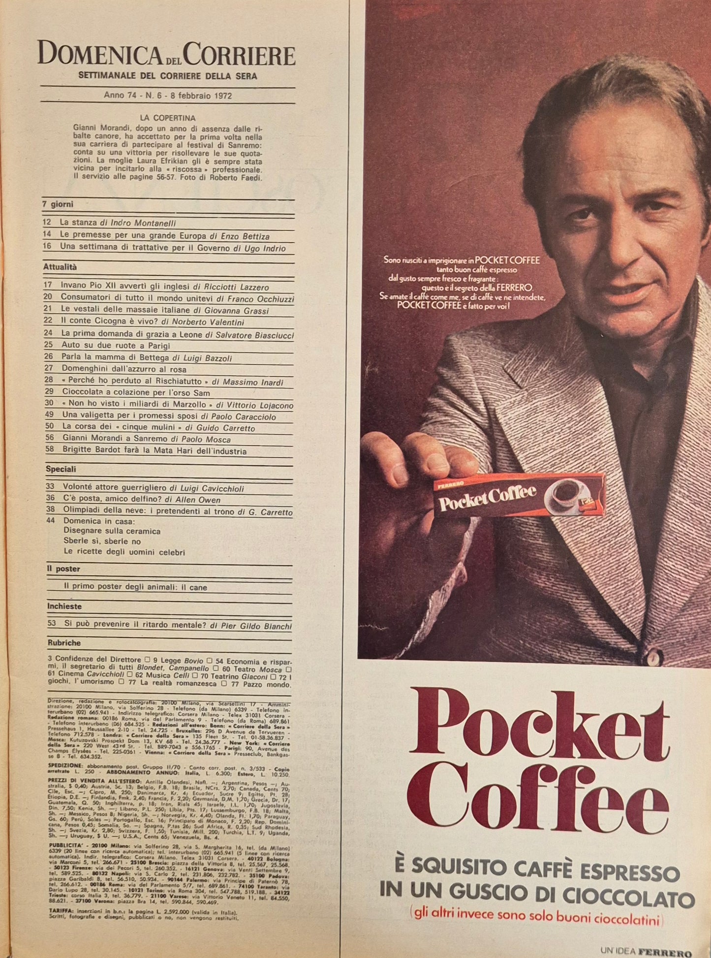 DOMENICA DEL CORRIERE N. 6 - 8 FEBBRAIO 1972