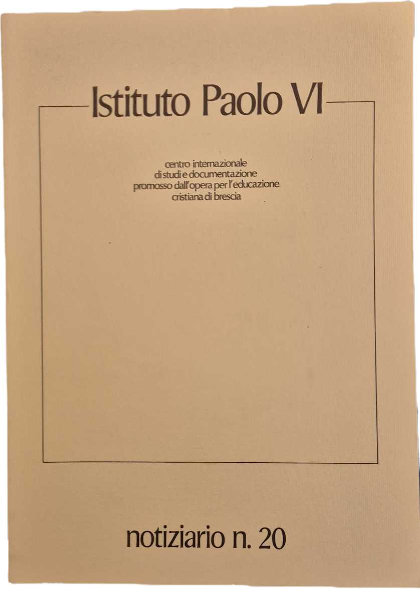 ISTITUTO PAOLO VI - NOTIZIARIO N. 20
