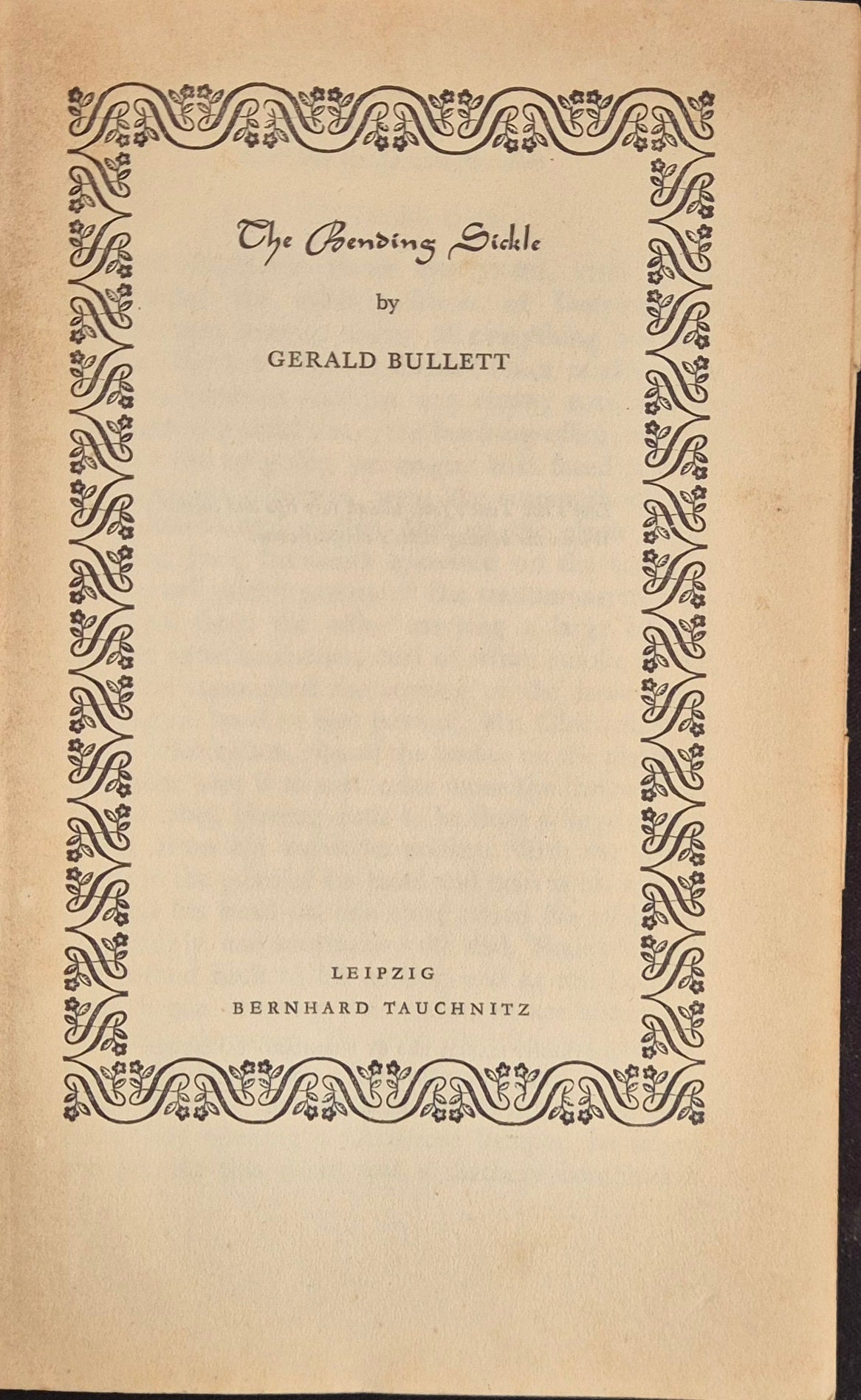 THE BENDING SICKLE - GERARD BULLETT - ENGLISH TEXT