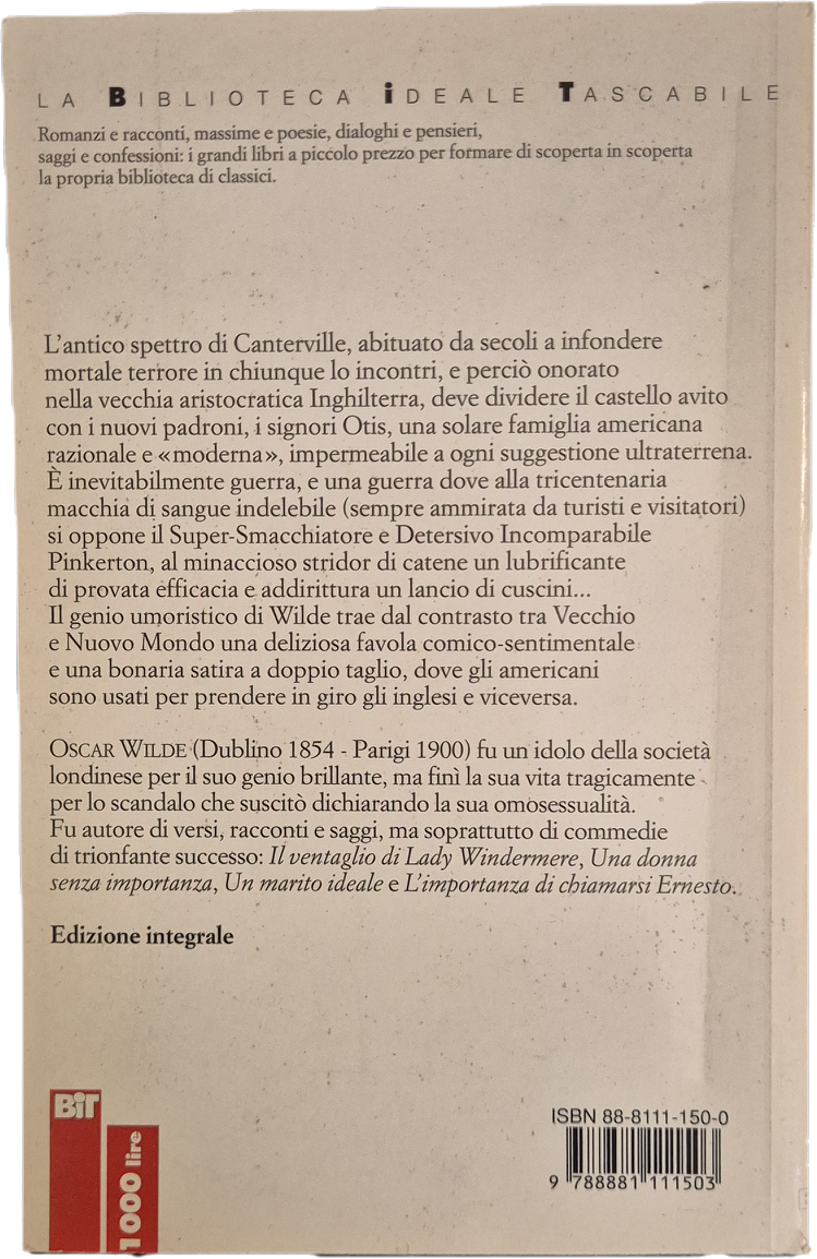 IL FANTASMA DI CANTERVILLE - OSCAR WILDE - BIT 1996  OUTLET DEL LIBRO
