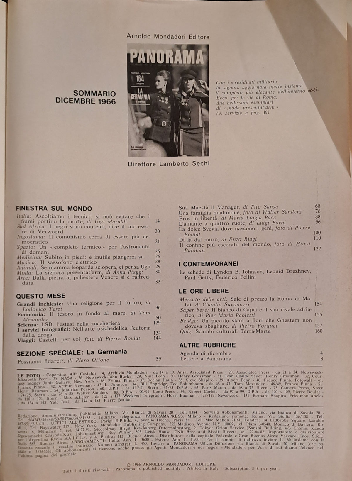 PANORAMA N. 51 - DICEMBRE 1966 - SPECIALE LA GERMANIW