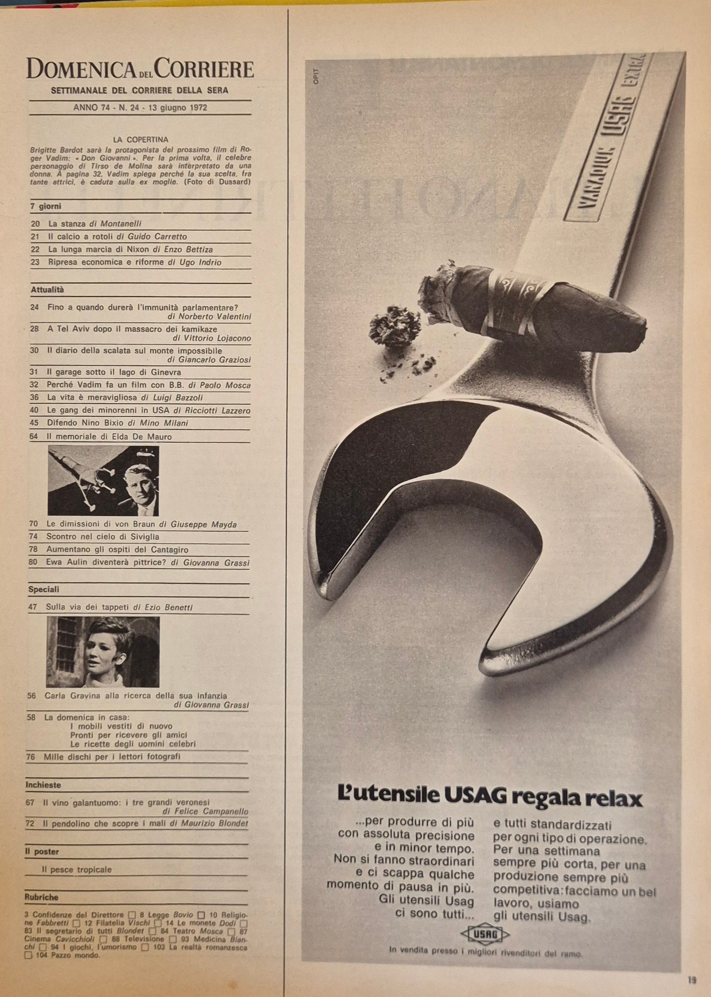 DOMENICA DEL CORRIERE N. 24 - 13 GIUGNO 1972