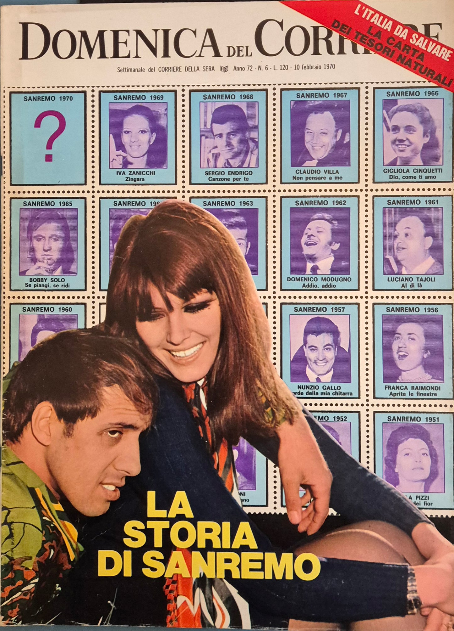 DOMENICA DEL CORRIERE 10 FEBBRAIO 1970 - LA STORIA DI SANREMO