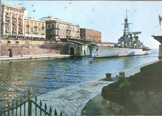 TARANTO - NAVE GARIBALDI AL PASSAGGIO DEL CANALE NAVIGABILE - NV - FG