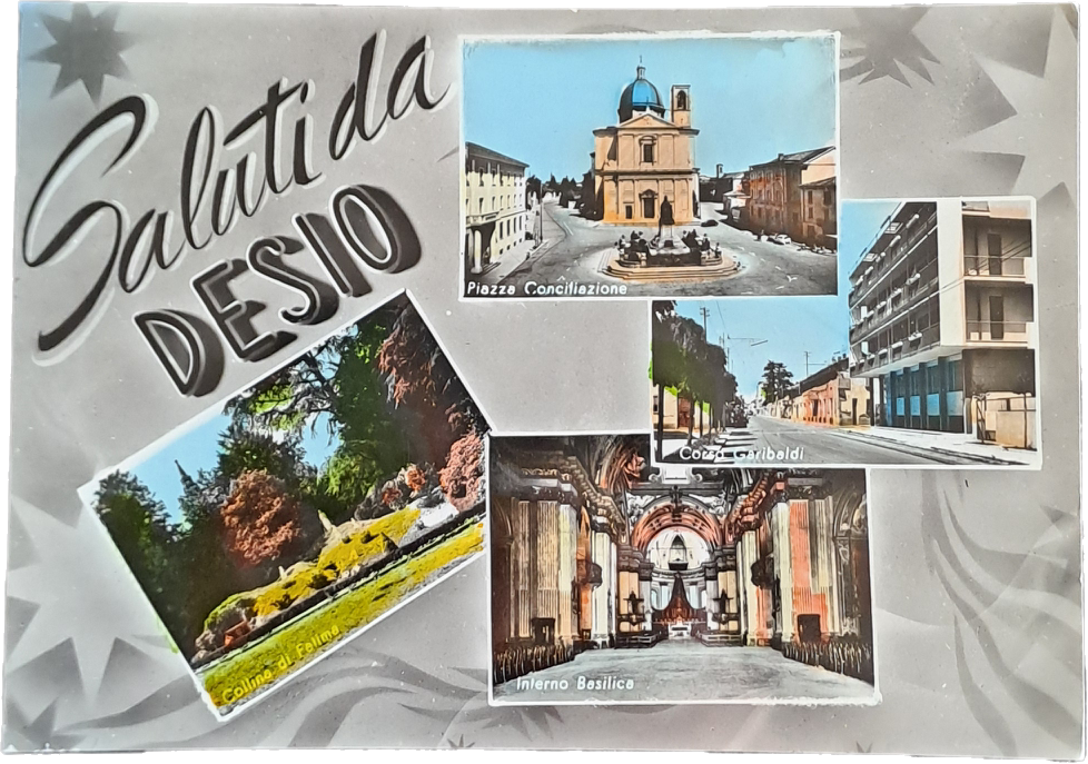 SALUTI DA DESIO - 4 VEDUTE - V1960 - ACQUARELLATA - FG