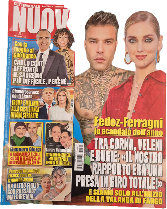 SETTIMANALE NUOVO 12 FEBBRAIO 2025 - FEDEZ-FERRAGNI-GIORGI-CARLO CONTI - OUTLET DEL LIBRO