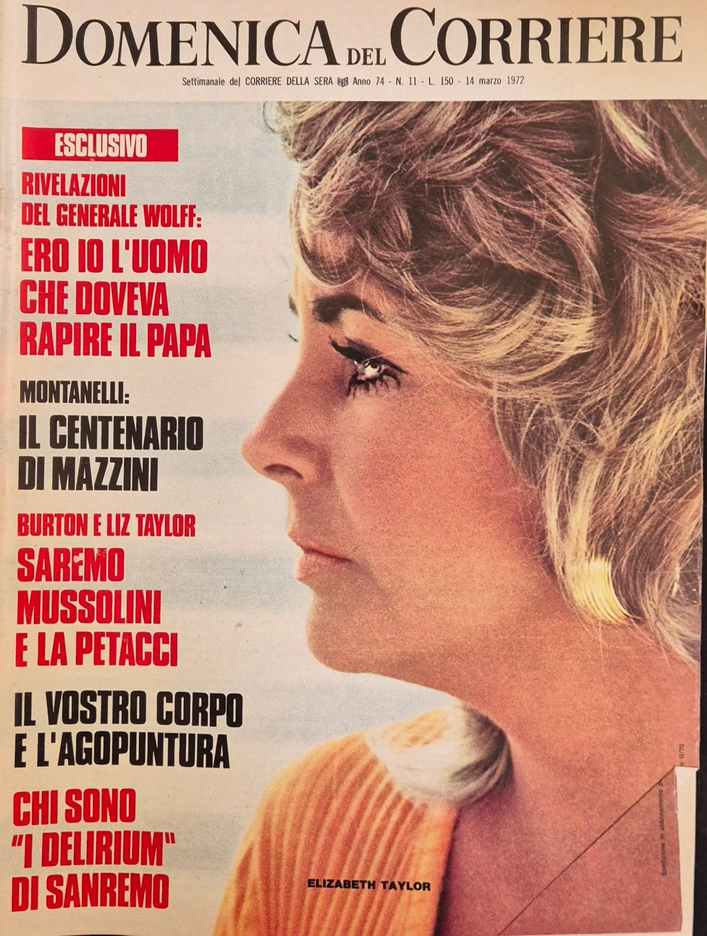 DOMENICA'DEL CORRIERE 14 MARZO 1972 - GENERALE WOLFF
