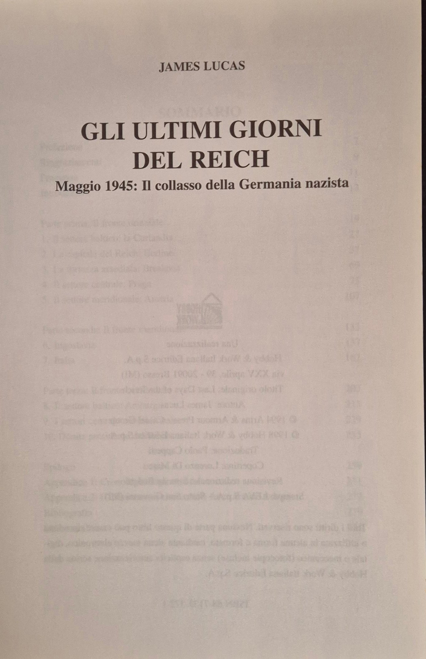 GLI ULTIMI GIORNI DEL REICH - JAMES LUCAS - HOBBY e WORK 1998 - OUTLET DEL LIBRO