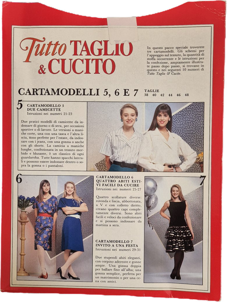 TUTTO TAGLIO E CUCITO N. 22 - CARTAMODELLO N. 5-6-7