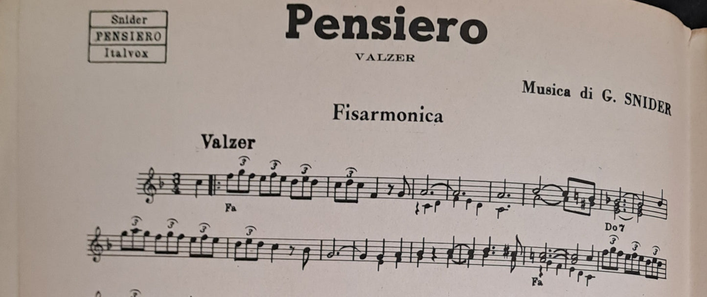 MARIO CARRARA - 6 BALLABILI PER FISARMONICA-SPARTITO-SHEET MUSIC