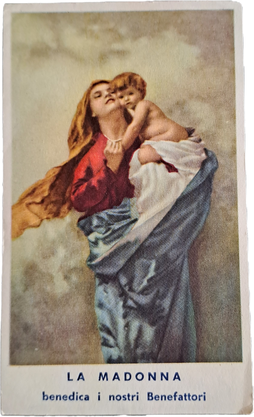 LA MADONNA BENEDICA I NOSTRI BENEFATTORI -HOLY CARD