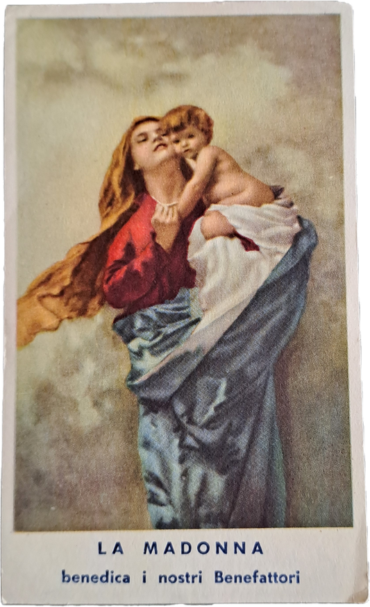 LA MADONNA BENEDICA I NOSTRI BENEFATTORI -HOLY CARD