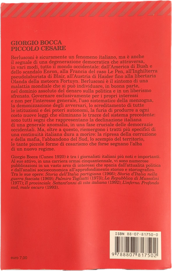 IL PICCOLO CESARE - GIORGIO BOCCA - FELTRINELLI 2003 - OUTLET DEL LIBRO