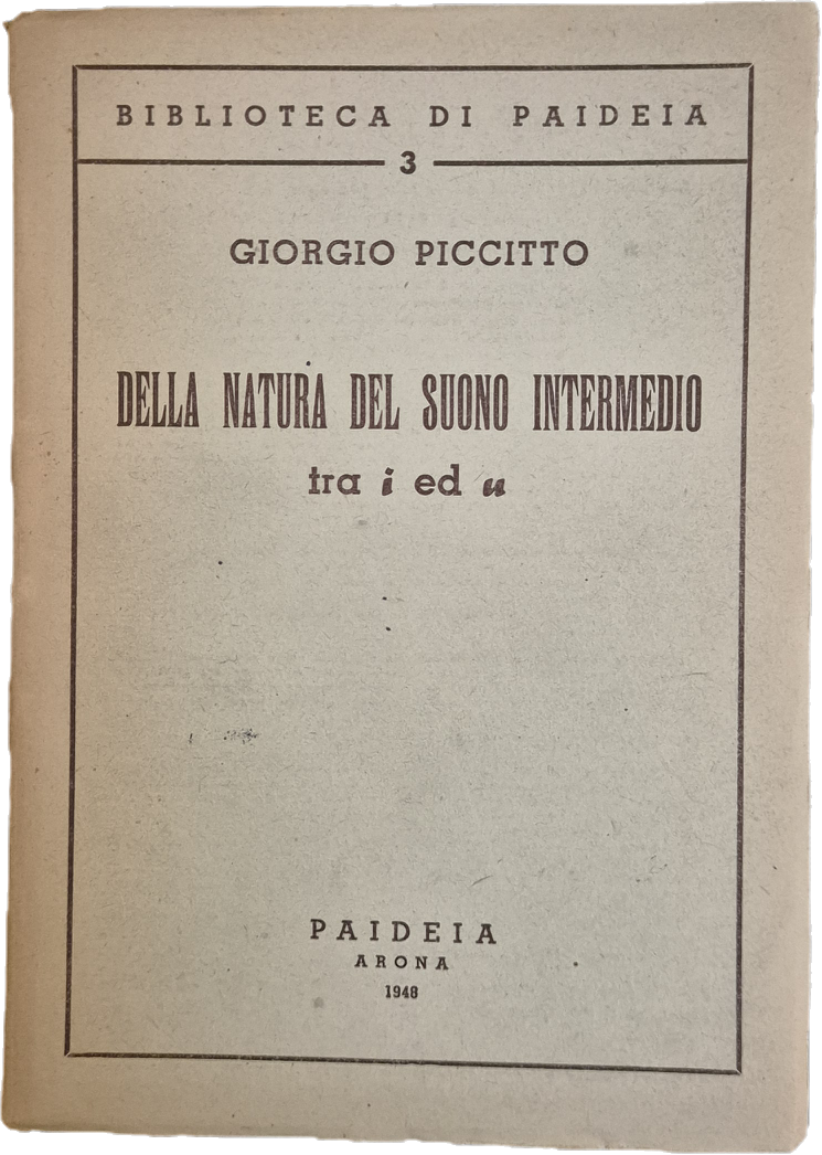 DELLA NATURA DEL SUONO INTERMEFIO TRA I ED U - GIORGIO PICCOTTO