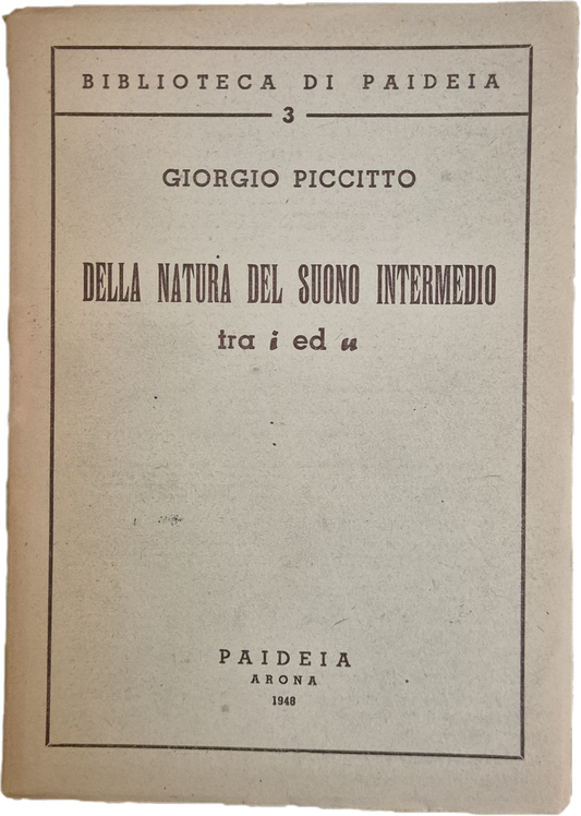 DELLA NATURA DEL SUONO INTERMEFIO TRA I ED U - GIORGIO PICCOTTO