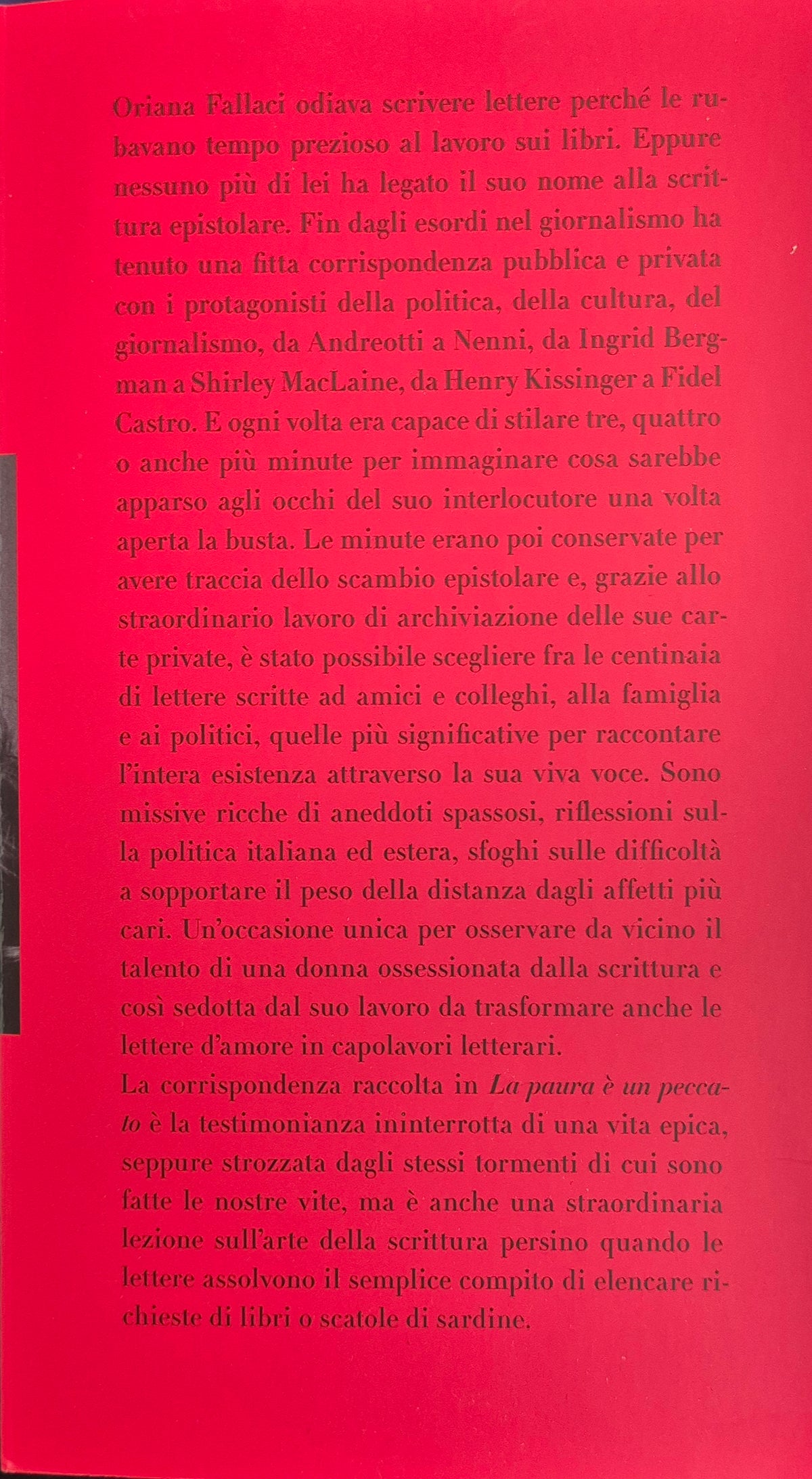 LA PAURA E. UN PECCATO - ORIANA FALLACI