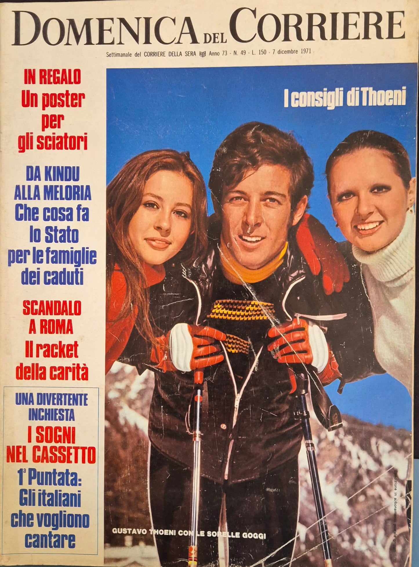 DOMENICA DEL CORRIERE 7 DICEMBRE 1972 - THOENI