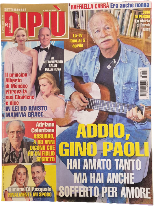 DI PIU' 3 APRILE 2026  ADDIO GINO PAOLI - CELENTANO - DI PASQUALE