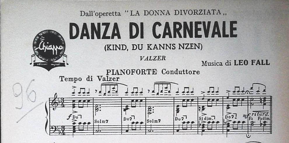 SOGNO DI UN VALZER-PASSEGGIANDO-DANZA DI CARNEVALE - SPARTITO-SHEET MUSIC