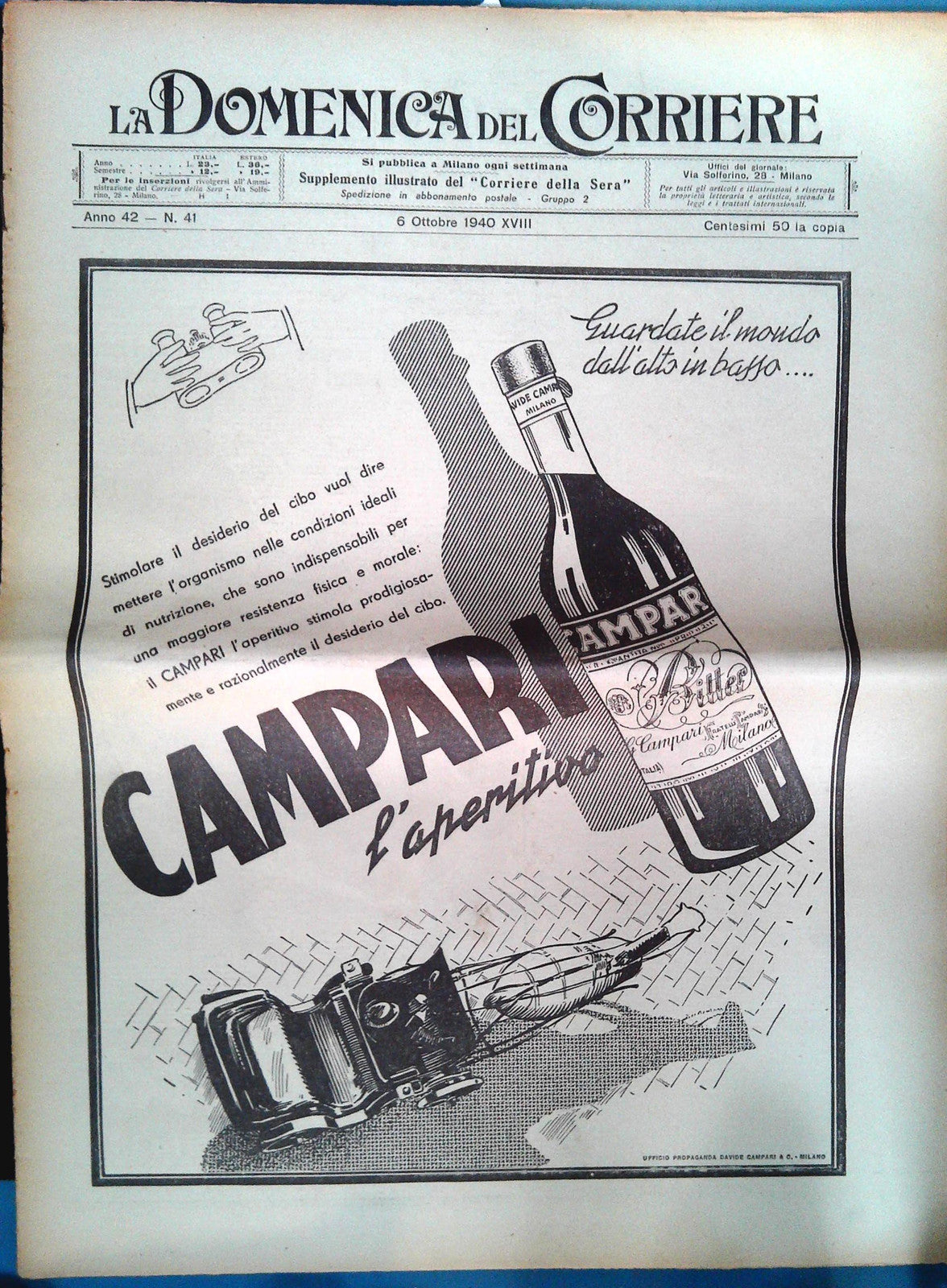 DOMENICA DEL CORRIERE 6 OTTOBRE 1940