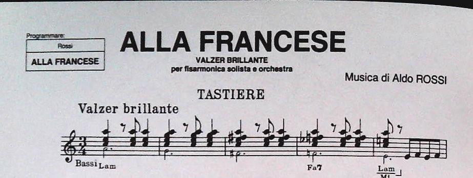 ALLA FRANCESE. valzer - MILANO-PARIGI.valzer - SPARTITO-SHEET MUSIC