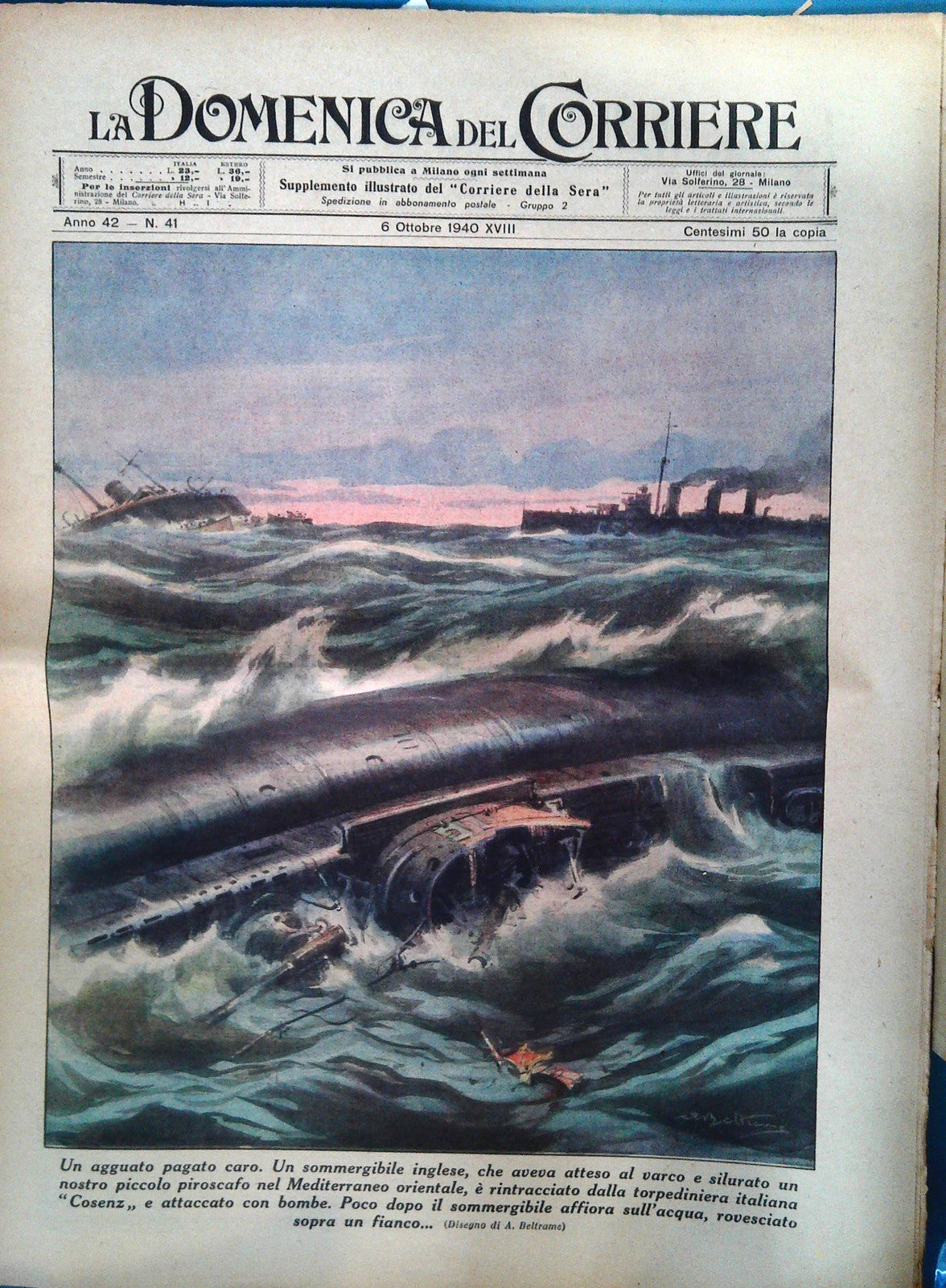 DOMENICA DEL CORRIERE 6 OTTOBRE 1940
