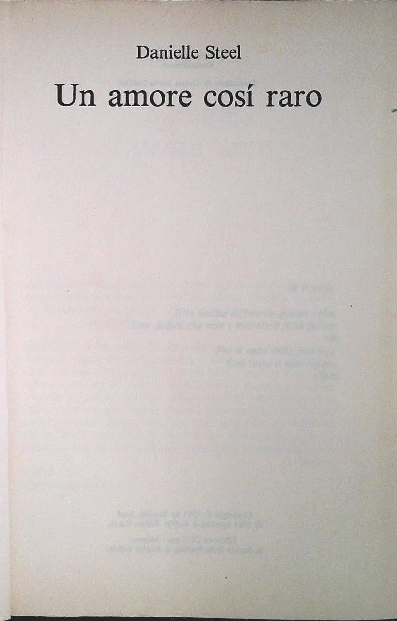 UN AMORE COSI' RARO - DANIELLE STEEL - CDE 1985 - OUTLET DEL LIBRO