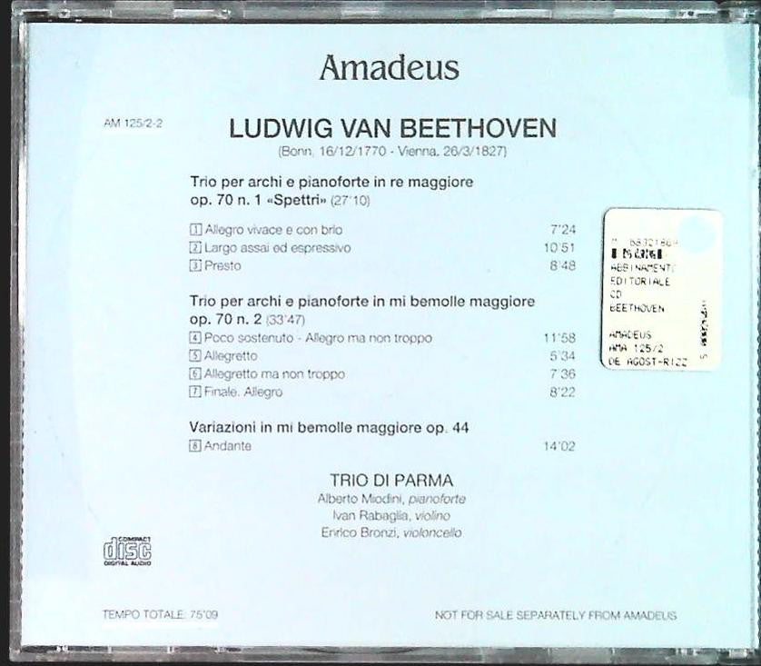 BEETHOVEN - TRII PER ARCHI E PIANOFORTE OP. 70 e OP. 44 - TRIO DI PARMA