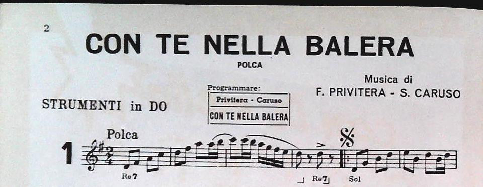 CON TE NELLA BALERA - 7 BALLABILI ALL'ANTICA - SPARTITO-SHEET MUSIC