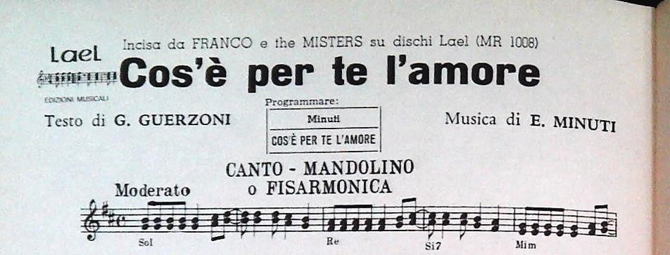 FRANCO E THE MISTERS - 2 BRANI - SPARTITO-SHEET MUSIC