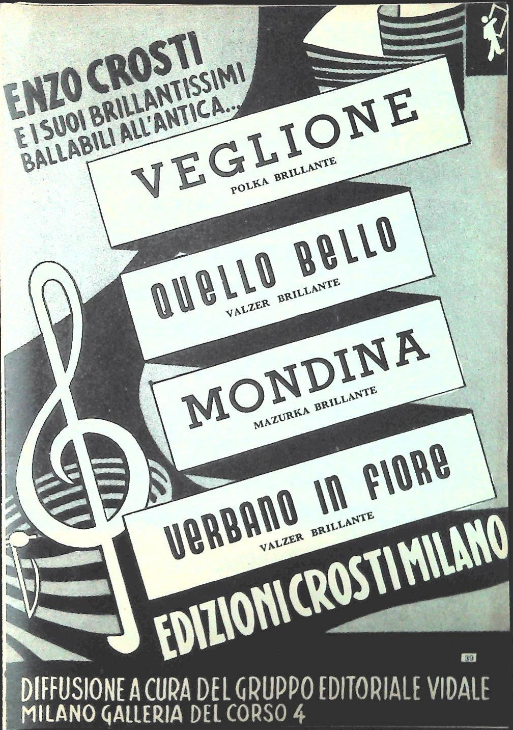 ENZO CROSTI E I SUOI BALLABILI ALL'ANTICA - 4 BRANI - SPARTITO-SHEET MUSIC