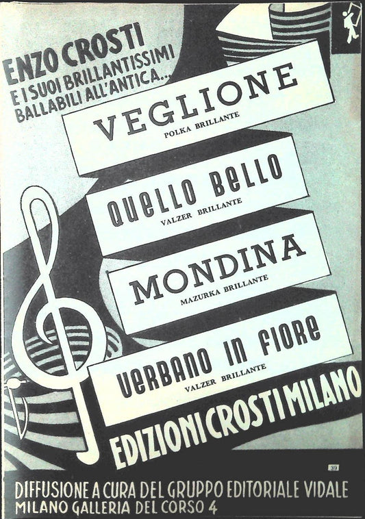 ENZO CROSTI E I SUOI BALLABILI ALL'ANTICA - 4 BRANI - SPARTITO-SHEET MUSIC