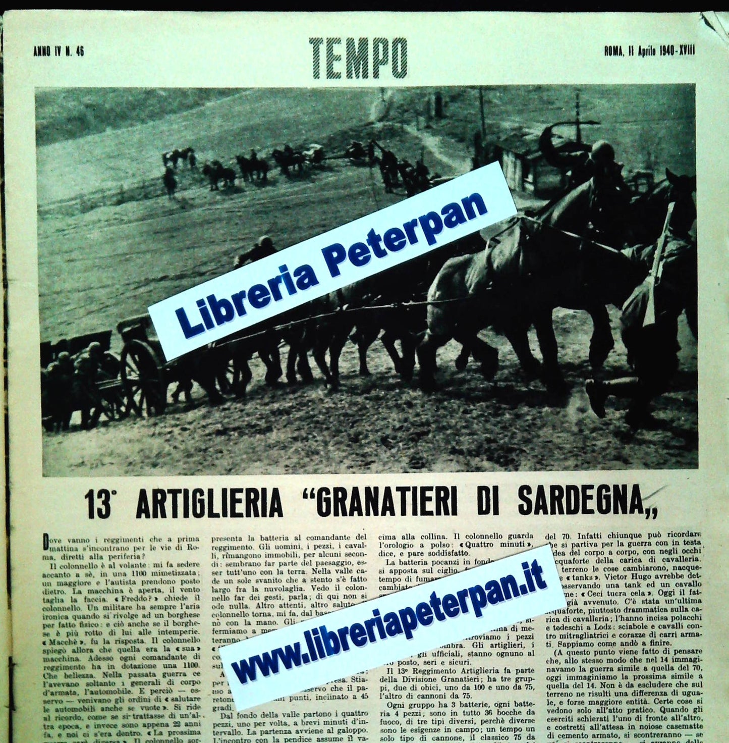 13 ARTIGLIERIA GRANATIERI DI SARDEGNA - CLIPPING-RITAGLI DI GIORNALE