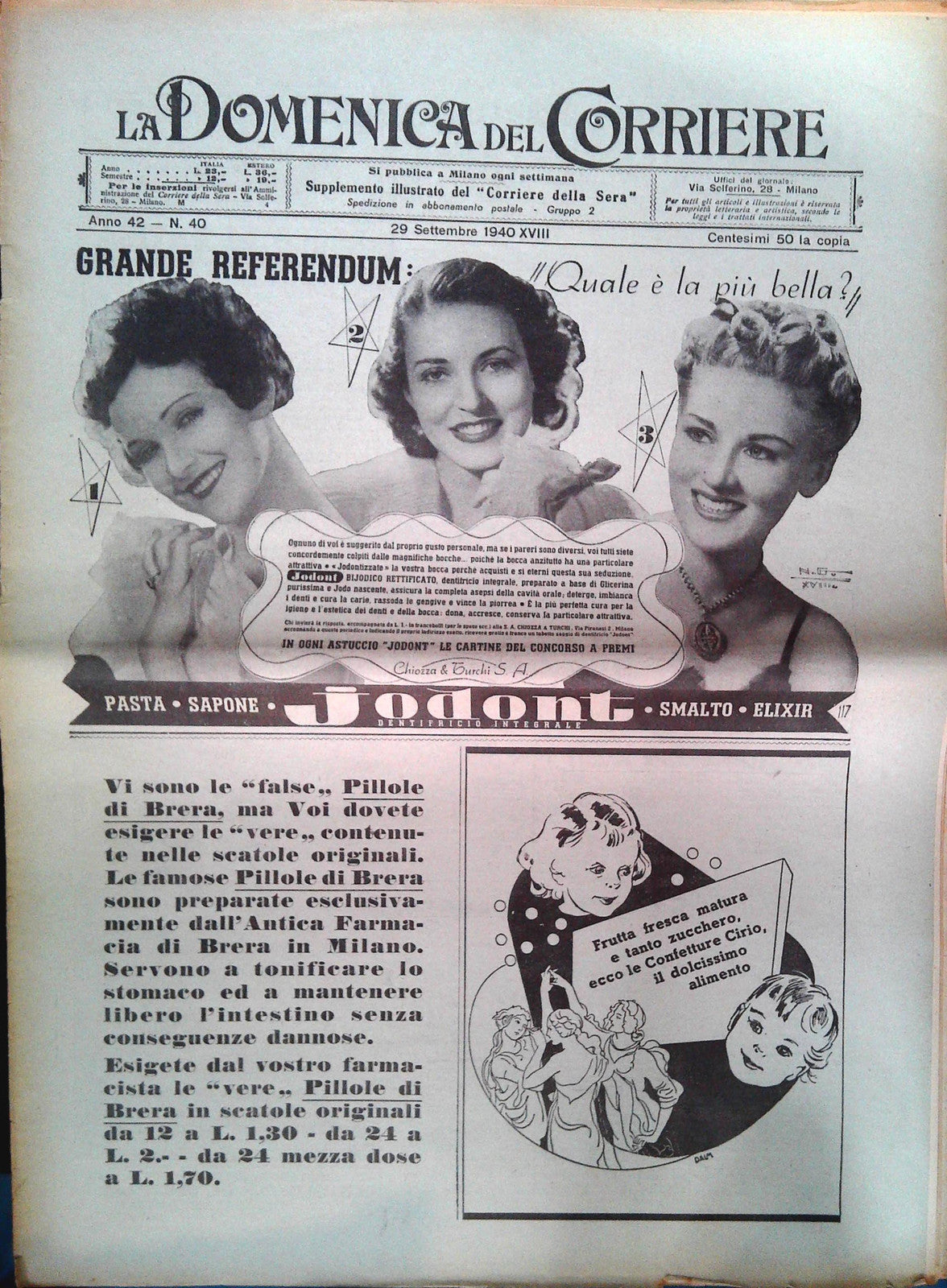 DOMENICA DEL CORRIERE 29 SETTEMBRE 1940