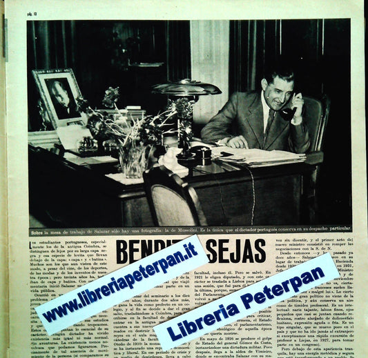ANTONIO DE OLIVEIRA SALAZAR - CLIPPING-RITAGLI DI GIORNALE - SPANISH TEXT