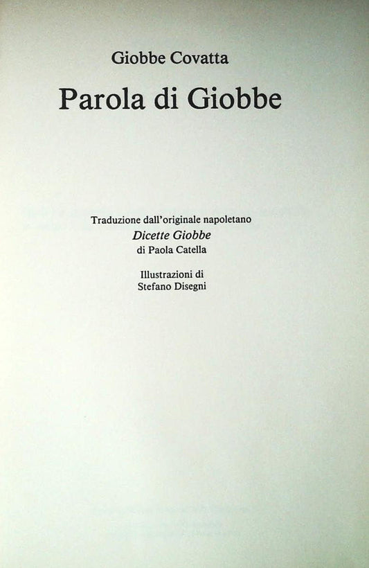 PAROLA DI GIOBBE - GIOBBE COVATTA - CDE 1992 - OUTLET DEL LIBRO