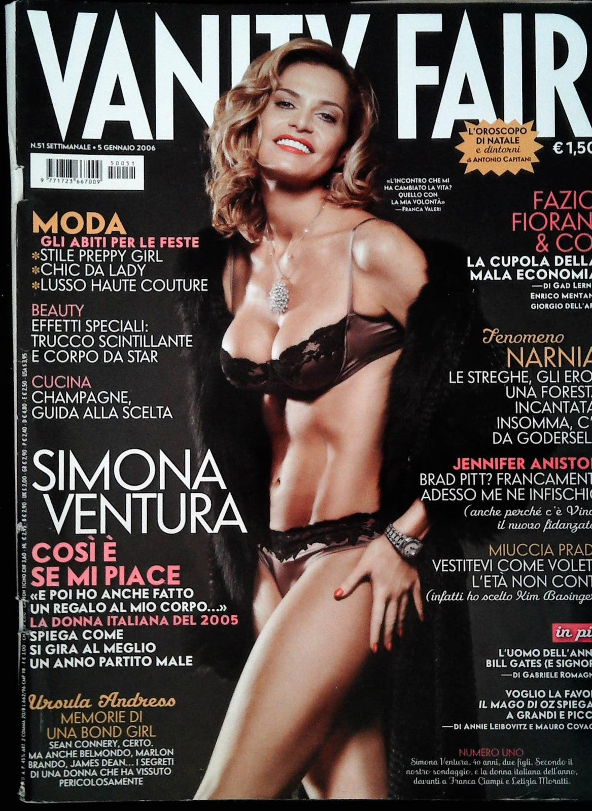 VANITY FAIR N. 51 - GENNAIO 2006 - SIMONA VENTURA - OUTLET DEL LIBRO